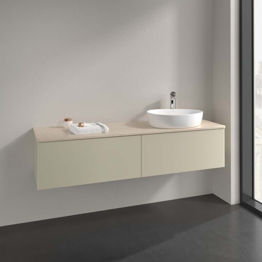 Villeroy & Boch Antao Servantskap med 2 skuffer 160x50x36 cm u/lys Grå Matt/Crème