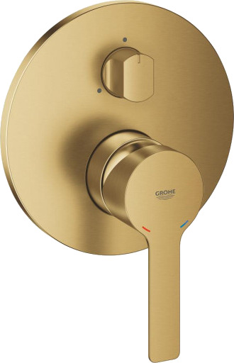Grohe Lineare dusjbatteri, børstet messing brushed cool sunrise diameter 158 mm, depth 10 mm
