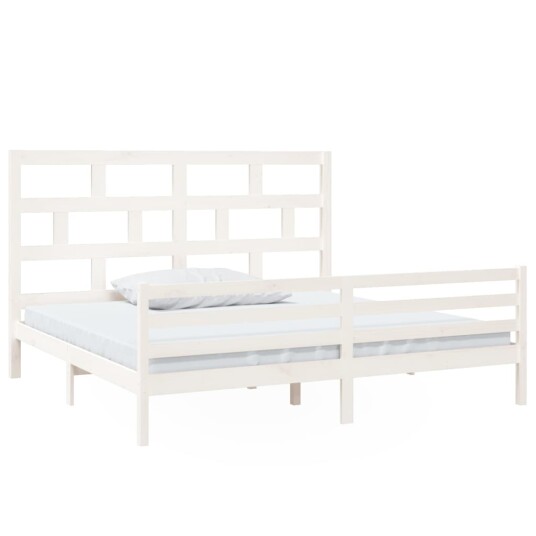 vidaXL Sengeramme hvit heltre furu 200x200 cm vidaXL Sengeramme hvit heltre furu 200x200 cm