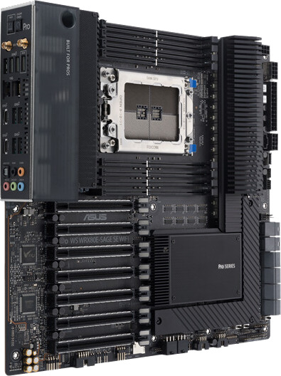 ASUS Pro WS WRX80E-SAGE SE E-ATX Hovedkort med WiFi og AMD sWRX8 ASUS Pro WS WRX80E-SAGE SE E-ATX Hovedkort med WiFi og AMD sWRX8