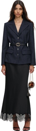 Self Portrait Blazer satin midi dress UK 10 grå dame