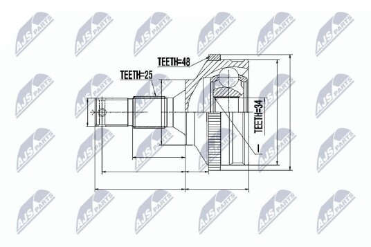 Nty Drivknute drivaksel NTY NPZ PE 027