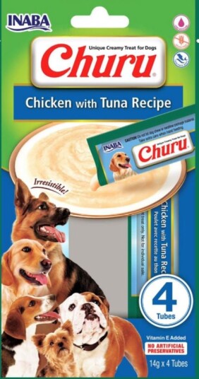Churu 4x14g Hundefryst skal med kylling og tunfisk - Naturlige godbiter