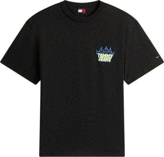 Tommy Jeans Tjm Rlx Bubble Flame Ss Tee Black L