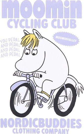 Moomin T skjorte til barn Mummitrollet på sykkel Hvit (116 128)   116 128