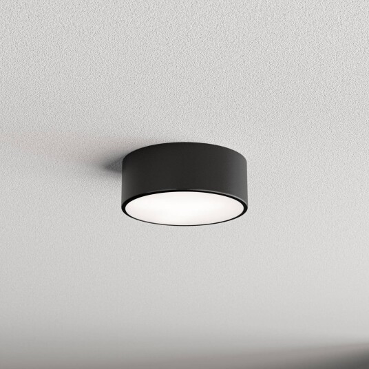 TEMAR LIGHTING Cleo 200 taklampe svart sensor IP54 Ø 20 cm metall