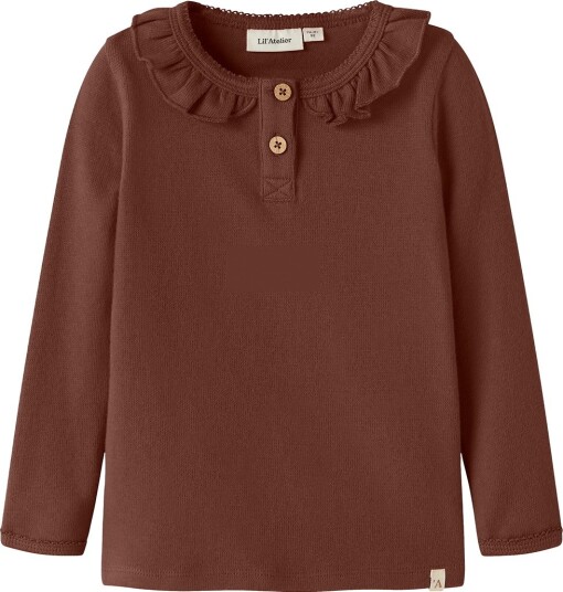 Lil" Atelier Genser   Slim   NmfThoro   Mahogni   Lil Atelier   6 år (116)   Genser Brun Rød