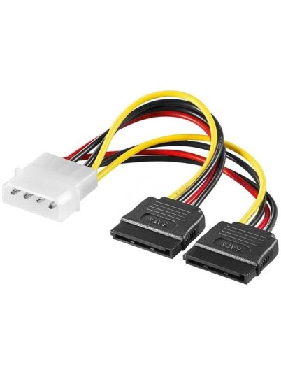 Pro 0,13m SATA Strømkabel med 2x 15-pin Hankjønn Pro 0,13m SATA Strømkabel med 2x 15-pin Hankjønn
