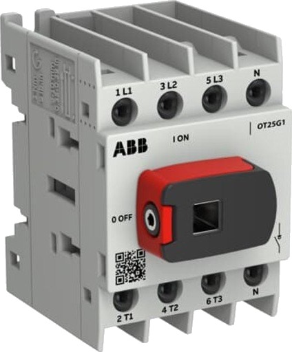 Abb Lastbryter OT25G1-4BQN2 4P 25A Bunn/DIN-skinne