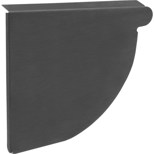 VMZINC Endebunn ANTHRA-ZINC, kvartrund, venstre - 333 mm anthracite 14.5 x 12.8 x 1.5 cm