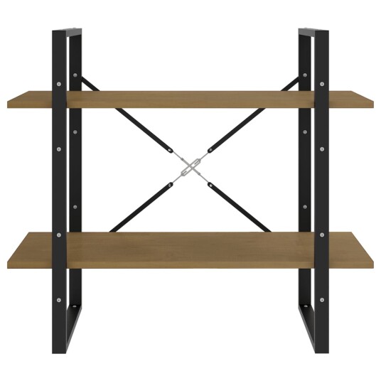 vidaXL Bokhylle 2 niv?er brun 80x30x70 cm heltre furu