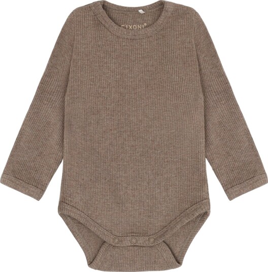 Blå Body Ls Melange Rib Brown 68