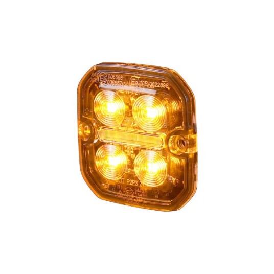 Varsellys / Posisjonslys PURELUX Strobe Ultra Slim Square   Hvit/Rød / 12/24V / 8W / 60 mm 1 stk