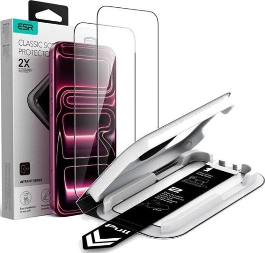 ESR UltraFit Classic 2-Pack Tempered Glass for iPhone 18 Pro Max / 17 Pro Max - Black