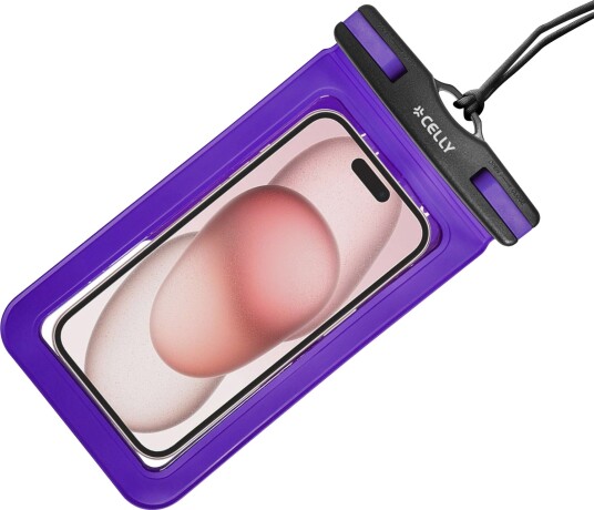 Celly Splashbag Vanntett Pose til Smartphone Maks 6.9" IP68 Lilla Celly Splashbag Vanntett Pose til Smartphone Maks 6.9" IP68 Lilla