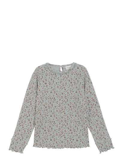 Minymo T Shirt Ls Aop Rib Grey 110