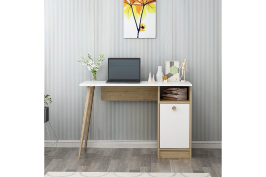 Skrivebord Zegerslot 110 cm Hvit / Natur