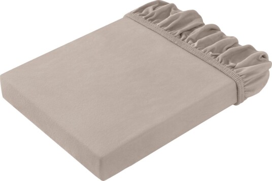 ERWIN M. Stretchlaken Louisianna; 90-100x190-200 cm (BxL); Gråbrun/taupe