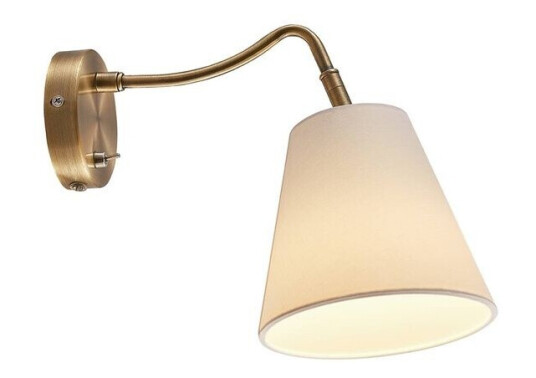 Lindby Ethan vegglampe med kontakt, antikk messing