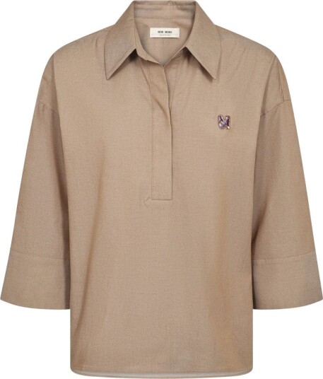 MOS MOSH Mmbritze Cam Cotton Blouse Beige XS MOS MOSH Mmbritze Cam Cotton Blouse Beige XS