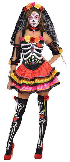 Amscan International Day of the Dead Dame Karnevalskostyme XLarge Amscan International Day of the Dead Dame Karnevalskostyme XLarge