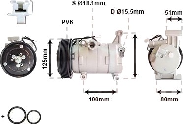 AC-kompressor VAN WEZEL 2701K703