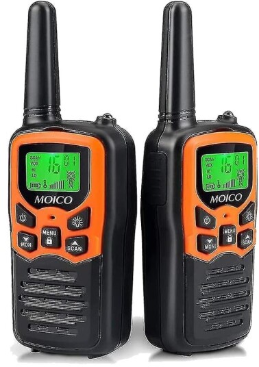 Kryc Walkie Talkies, Langdistanse Walkie Talkies For Voksne Med 22 FRS Kanaler, Familie Walkie Talkie Med LED-lommelykt Vox LCD Skjerm For Hikin