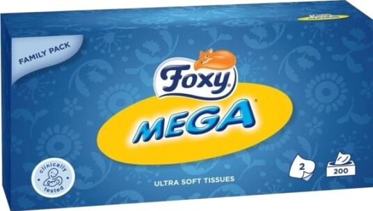 Foxy Mega Hvit Cellulose Monokromatisk 200 Stykker