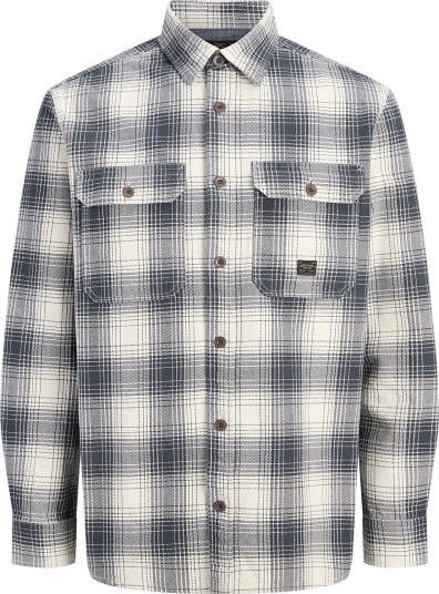 Jack & Jones Jprbluivy Check L/S Overshirt Sn   DARK NAVY   M