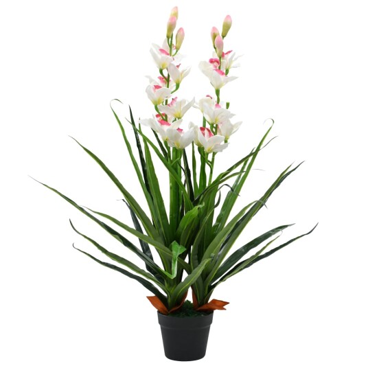 vidaXL Kunstig cymbidium orkide med potte 100 cm grønn vidaXL Kunstig cymbidium orkide med potte 100 cm grønn