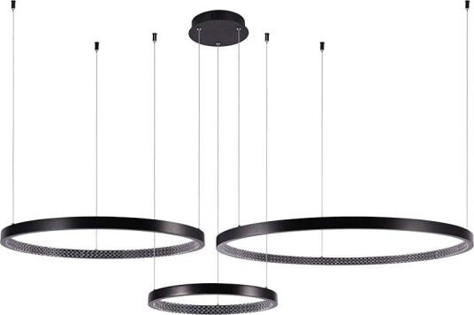 57W LED pendellampe   40x60x80cm 4000K krystall akryl inne svart hus   Kulør : Nøytral