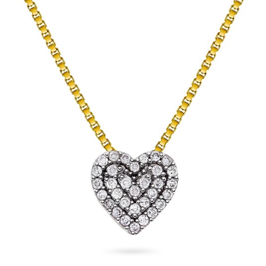 Mille diamantsmykke i 375 gult gull 0,08 ct