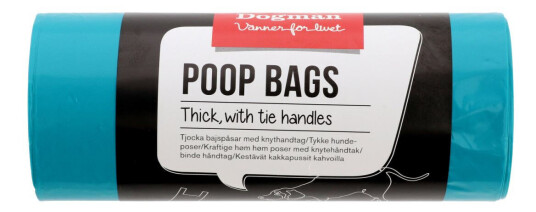 Dogman Tykke Bæsjposer med Knytehåndtak Turkis 50-pakning