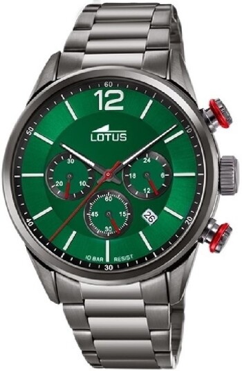Lotus Herreklokke 18686/4 Classic Grønn/Stål Ø43 mm