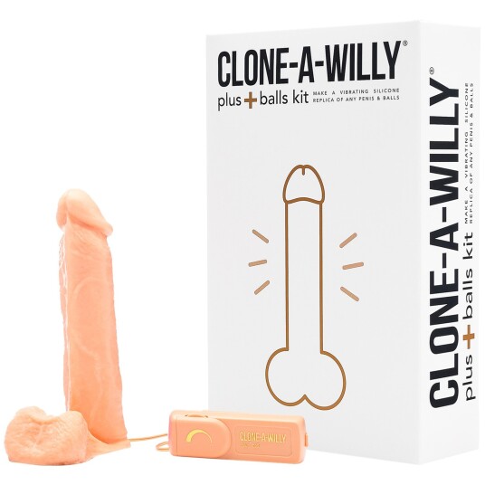 Clone-A-Willy: Vibrerende Peniskopi + balls kit, hudfarge