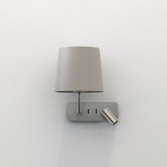 Side by Side vegglampe med skjerm - Nikkel / Putty Side by Side vegglampe med skjerm - Nikkel / Putty