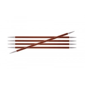 KnitPro Zing Strømpepinde Messing 15cm 5,50mm / 5.9in US9 Sienna