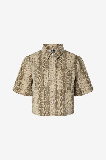 Pieces Denimskjorte pcSalume SS Grå