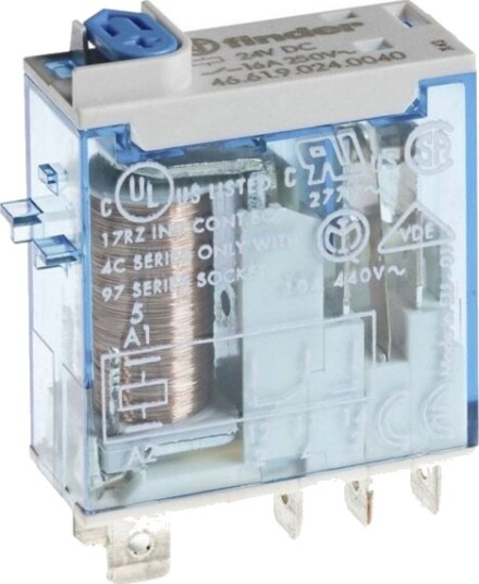 Finder 46.61.9.012.0040 Stikkrelé 12 V/Dc 16 A 1 Vekselkontakt 10 Stk. Tray