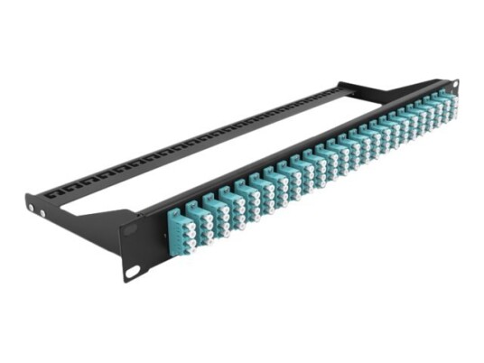 Delock - Koblingspanel - Rackmonterbar - Lc Quad Mm X 24 - Svart Akvamarin - 1U - 19"