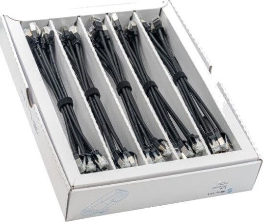 Slim Nettverkskabel Cat 6A U/FTP Svart 0.25m 50-Pack