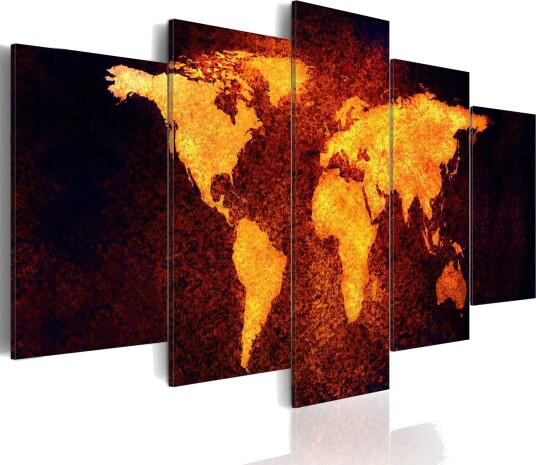 Bilde Kart Over Verden Hot Lava 100x50 Artgeist sp. z o. o.