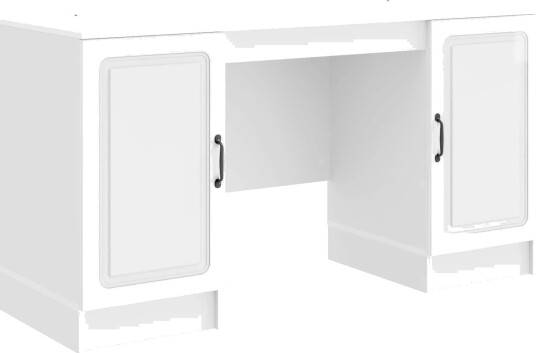 vidaXL Skrivebord Høgglans hvit 142,5 x 50 x 75 cm Konstruert tre vidaXL Skrivebord Høgglans hvit 142,5 x 50 x 75 cm Konstruert tre
