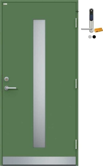 Ytterdør Diplomat Marina Extreme Klart Glass med Yale Doorman Classic Home