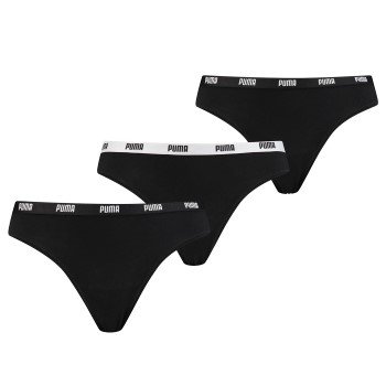 Puma Truser 3P Iconic String Svart bomull Large Dame Puma Truser 3P Iconic String Svart bomull Large Dame