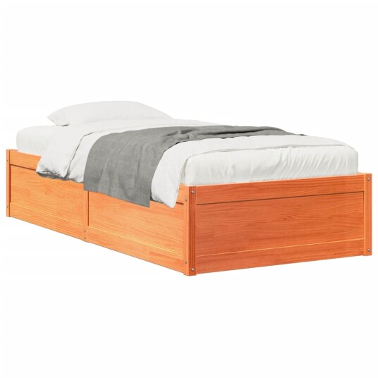  Sengeramme uten madrass voksbrun 90x190 cm heltre furu 8721102647833