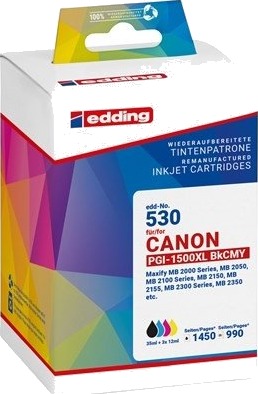 Edding Edd-530, Sort, Cyan, Fiolblå, Gult, 35 Ml, 12 Ml, 4 Stykker, 1450 Sider, Multipakke