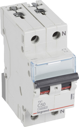 Legrand 5 stk TX³ MCB automatsikring C50 1P+N 2M 10/10kA