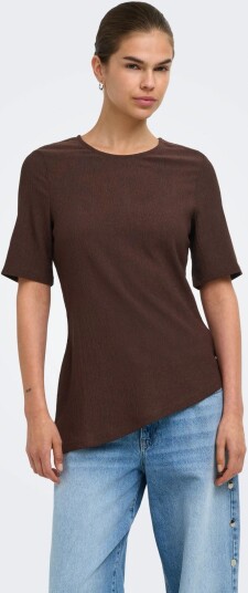 JDY Jdydebbie S/S Asymmetrical Top Jrs Dia   Brown   S