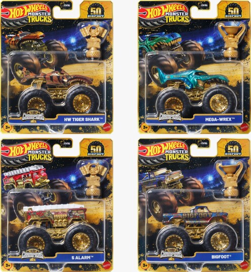 Hot Wheels Monstertrucks Bigfoot Trophy Champions Bil Blandet